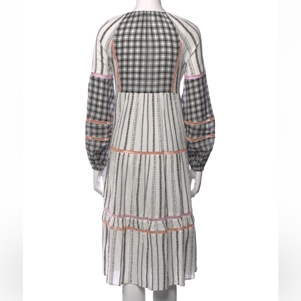 Veronica Beard Dress Eileen Checked Midi Black White Dress XS - Picture 4 of 5